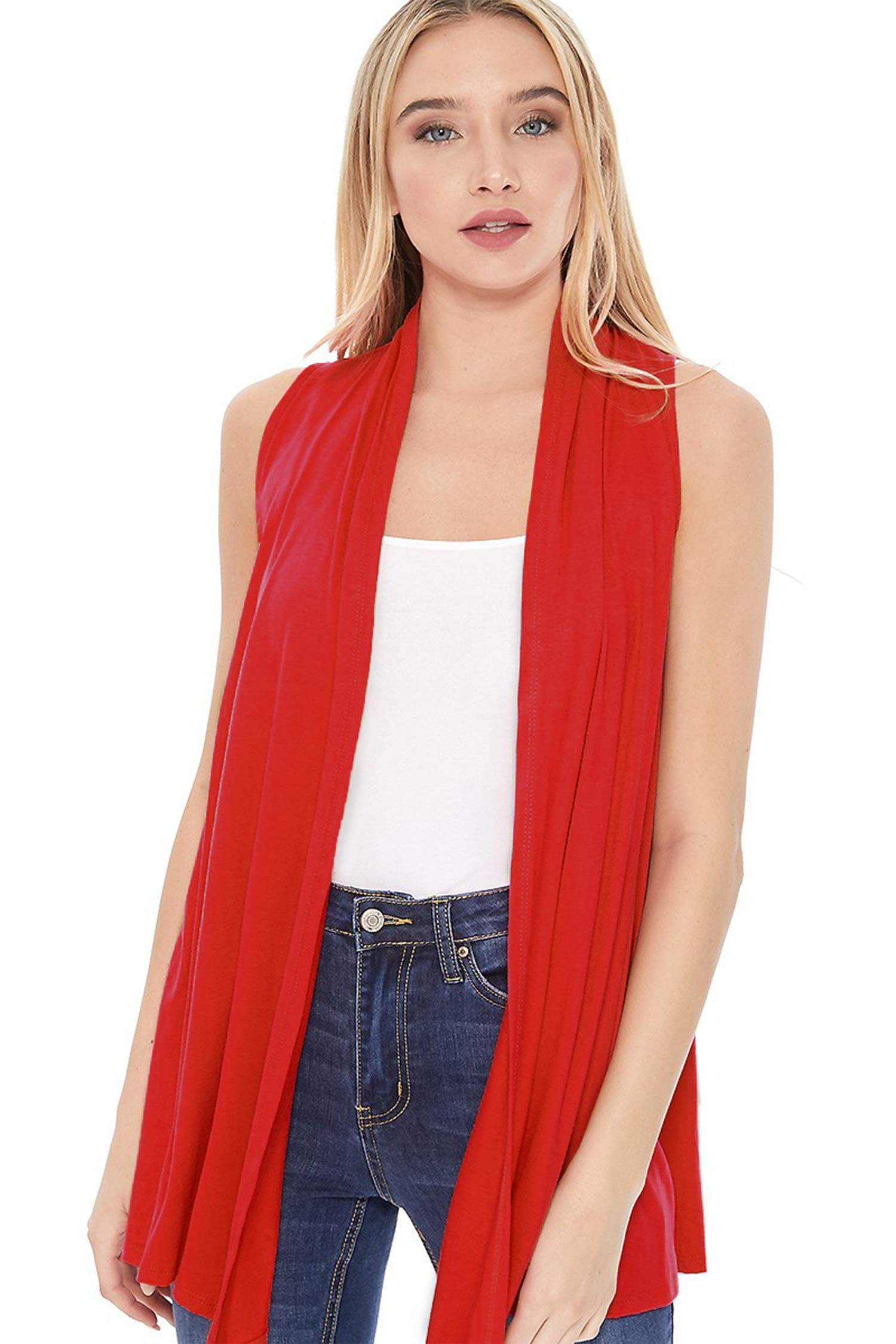 Women's Casual Solid Comfy Sleeveless Draped Open Front Vest Cardigan - Lightweight Summer Layering Piece for Outfits | Made in USA | Perfect for Beach Cover-ups, Office Wear & Date Night Outfits