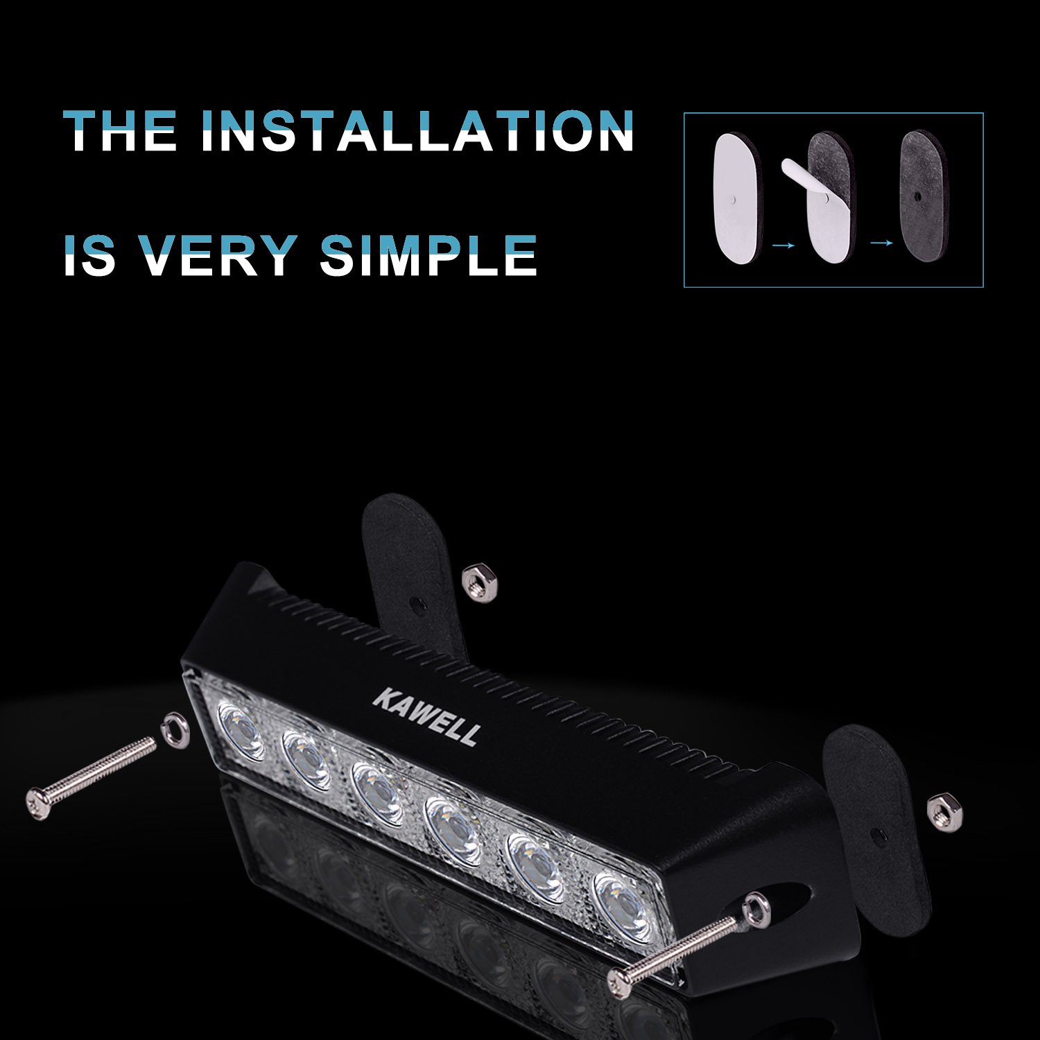 Kawell 18W LED Light Bar - Super Bright Floodlight & Fog Light for Off-Road Vehicles, Motorcycles, ATV, UTV, SUV, Truck, Tractor, Boat - Perfect for Night Driving, Work Lighting & Outdoor Adventures