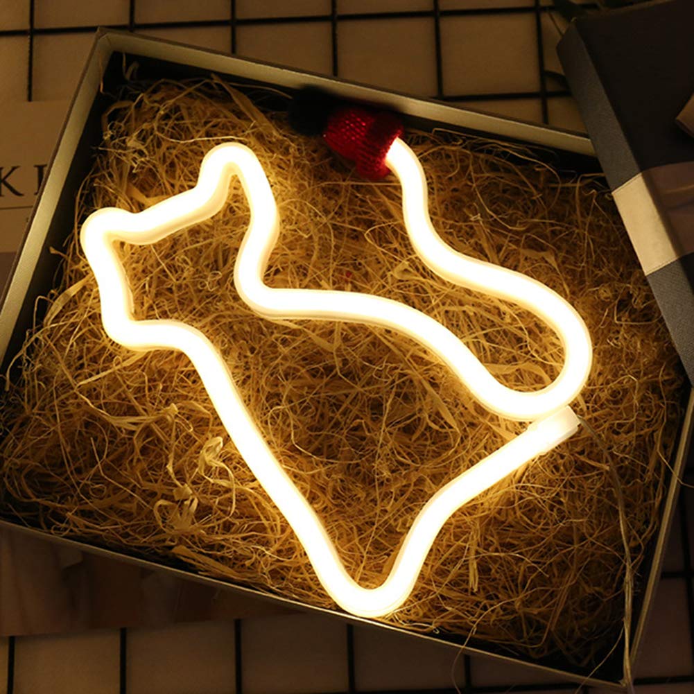 Cat LED Neon Sign - Warm White Wall Decor for Kids Room, Nursery, Living Room, Wedding & Party | Unique Christmas & Birthday Gift Idea for Cat Lovers
