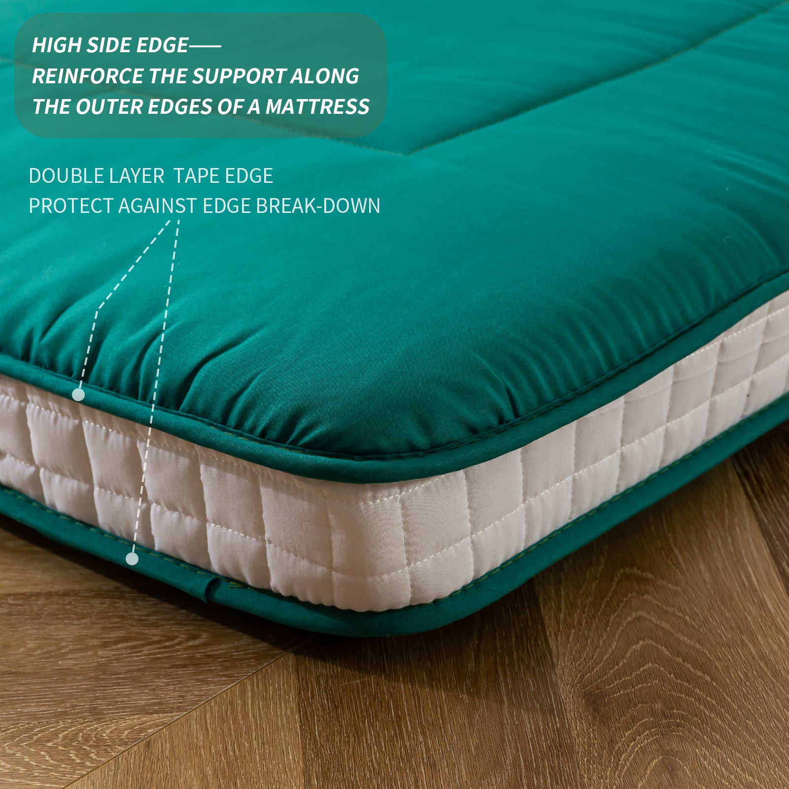 MAXYOYO Padded Japanese Floor Mattress - Multifunctional Futon Mattress in Turquoise | Comfortable Tatami Bed for Guest Room, Yoga & Meditation
