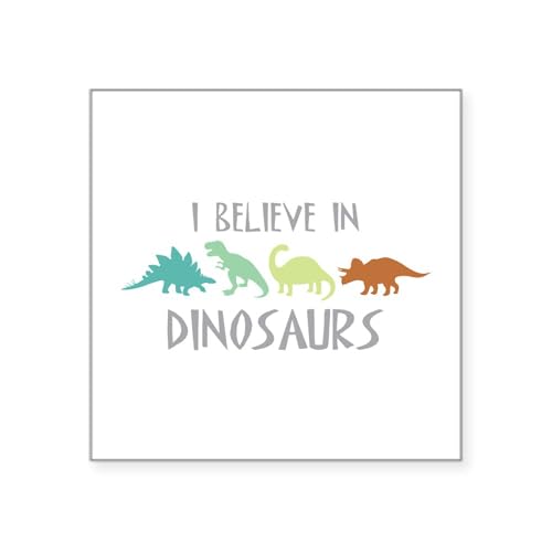 White - I Believe in Dinosaurs Sticker