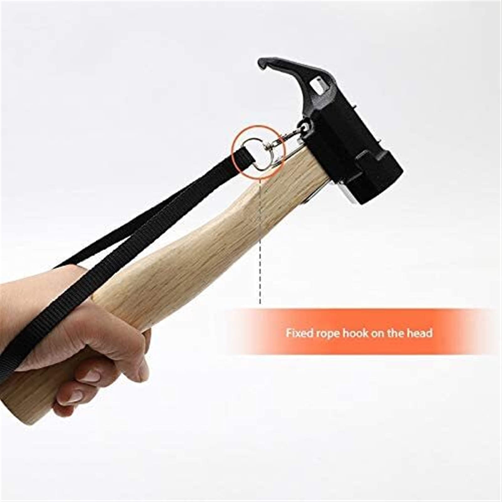 Outdoor Camping Hammer - Durable Copper Hammer with Wooden Handle for Tent Pegs, Tarp Nails & Outdoor Use - Perfect for Camping, Hiking & Backyard Setup