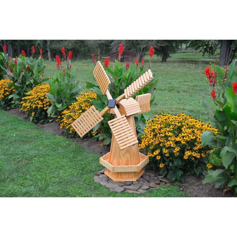 Dutch Windmill Outdoor Decor - Pressure Treated Wooden Garden Ornament for Yard, Patio & Lawn Decoration | Rustic Farmhouse Style Windmill for Backyard Landscape & Farm Theme Decor