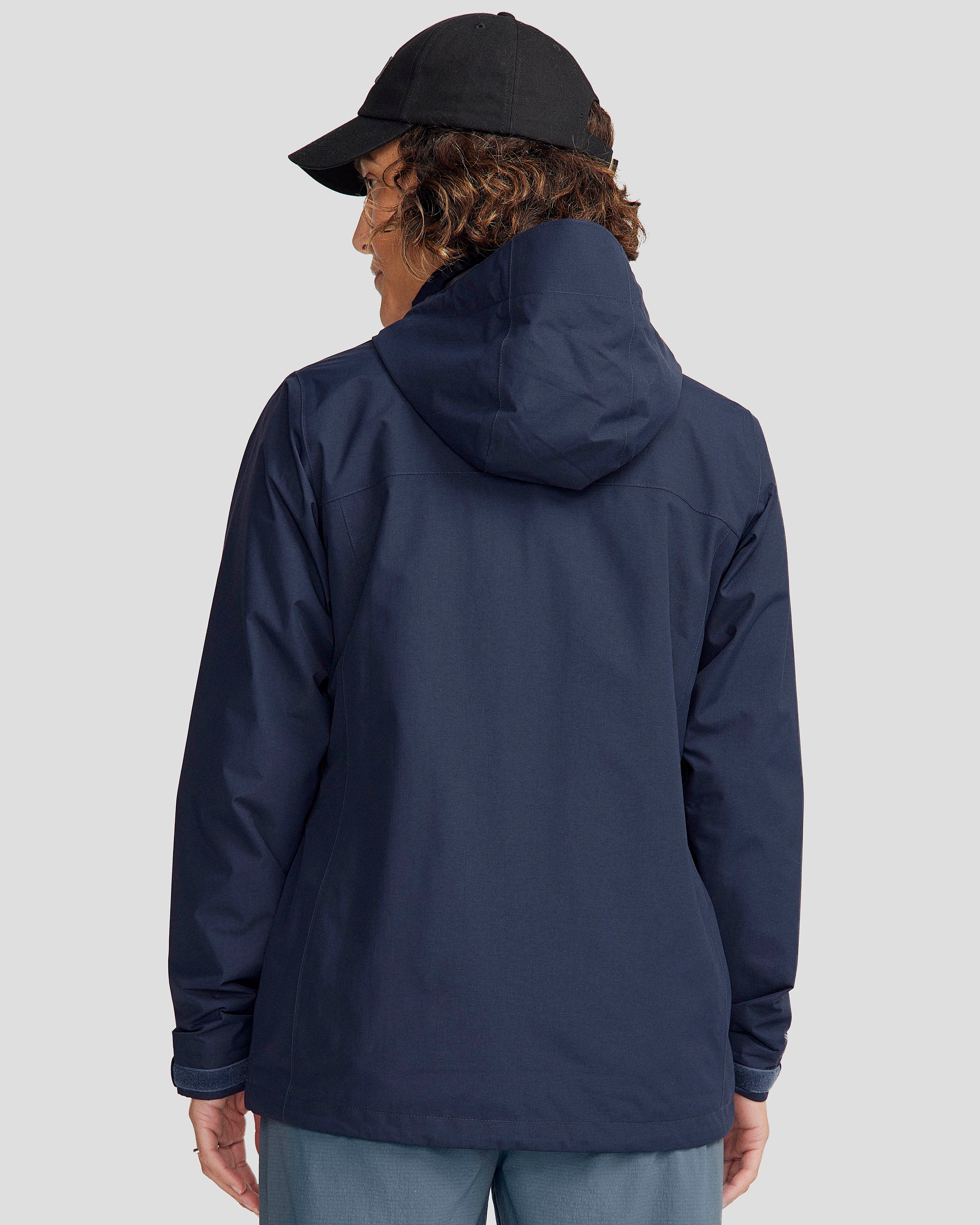 Women's Andulo 2-Layer Waterproof Rain Jacket - Lightweight Windproof Hooded Coat for Outdoor Activities (Pure Navy) | Perfect for Hiking, Camping & Commuting in Rainy Weather