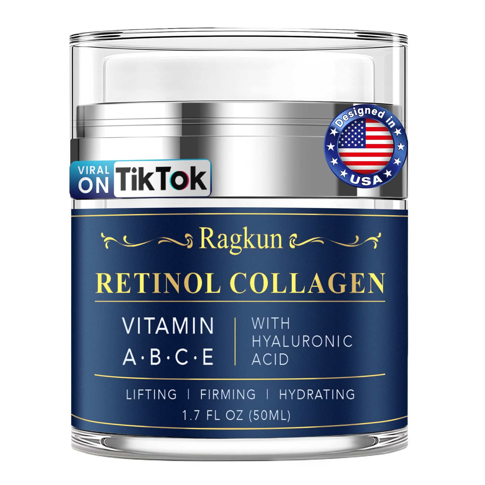 **Retinol Cream for Face & Neck - Anti Aging Day & Night Moisturizer with Collagen for Tightening & Firming - Wrinkle Cream for Women & Men - Instant Face Lift - 1.7 fl. oz - Perfect for Daily Skincare Routine & Anti-Aging Regimen**