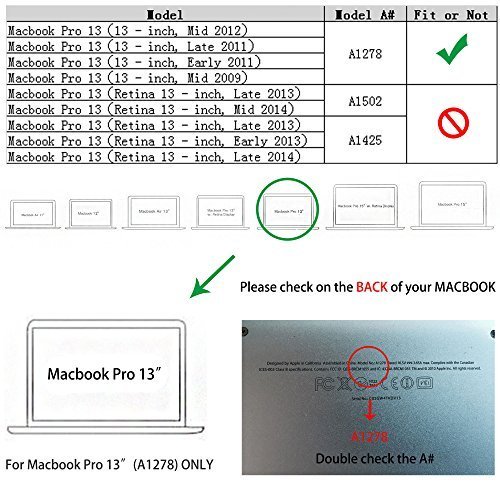 Frost White Hard Plastic Case & Keyboard Cover for MacBook Pro 13 Inch (2010-2012 Models A1278) - Durable Protection for Older MacBook Pro with CD-ROM Drive | Perfect for Work, Travel & School Use