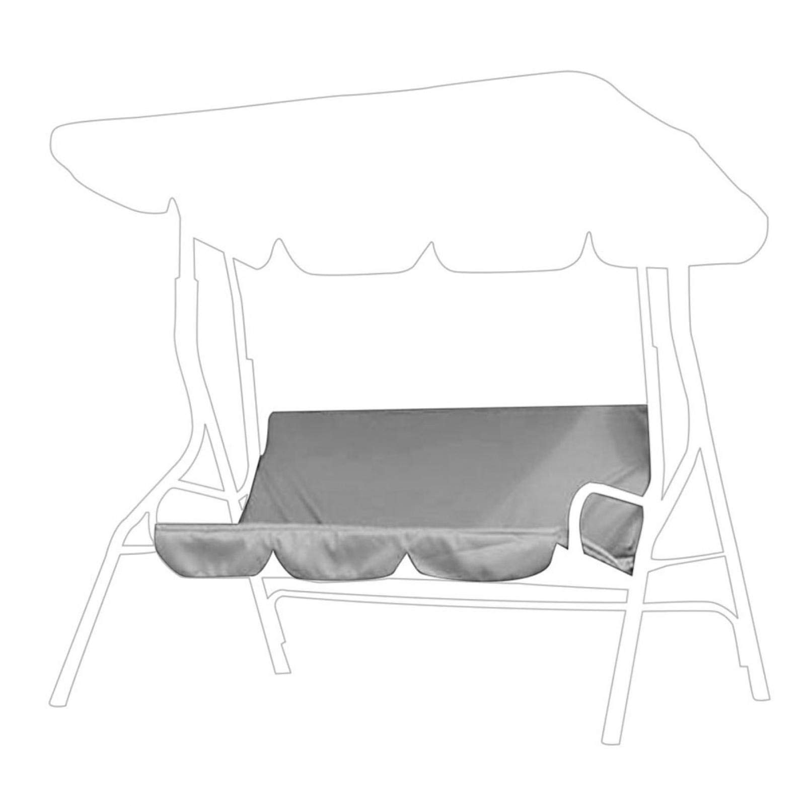 3-Seat Outdoor Swing Cushion Replacement - Waterproof Patio Garden Yard Swing Chair Pad - Comfortable Grey Cushion for Porch, Backyard & Relaxation