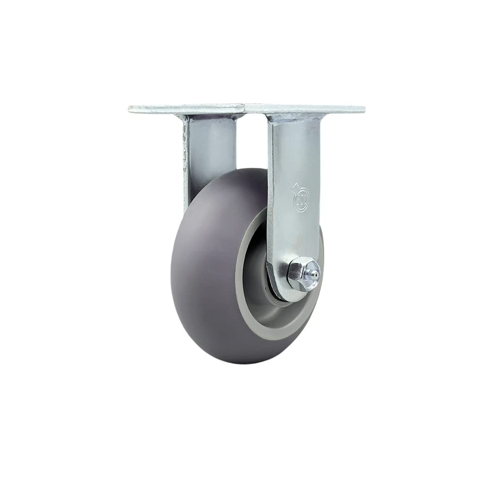 Heavy Duty 5-Inch Thermoplastic Rubber Donut Tread Caster Wheels with Rigid Top Plate - 350 lbs Capacity per Caster by Service Caster - Ideal for Industrial Equipment, Warehouse Carts, and Heavy-Duty Workbenches