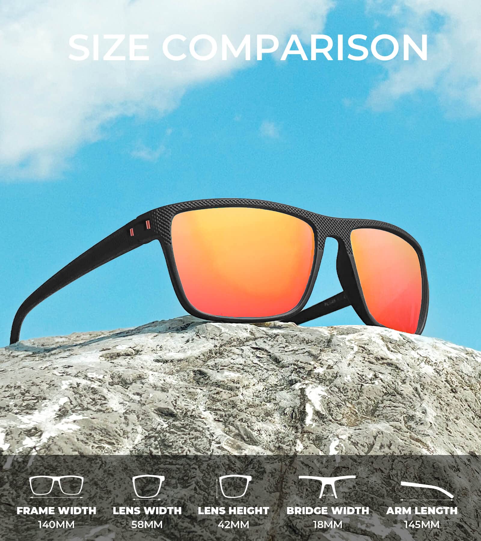 KALIYADI Polarized Sunglasses for Men - Lightweight UV Protection Sunglasses for Driving, Fishing, Golf | Perfect for Outdoor Sports & Summer Activities