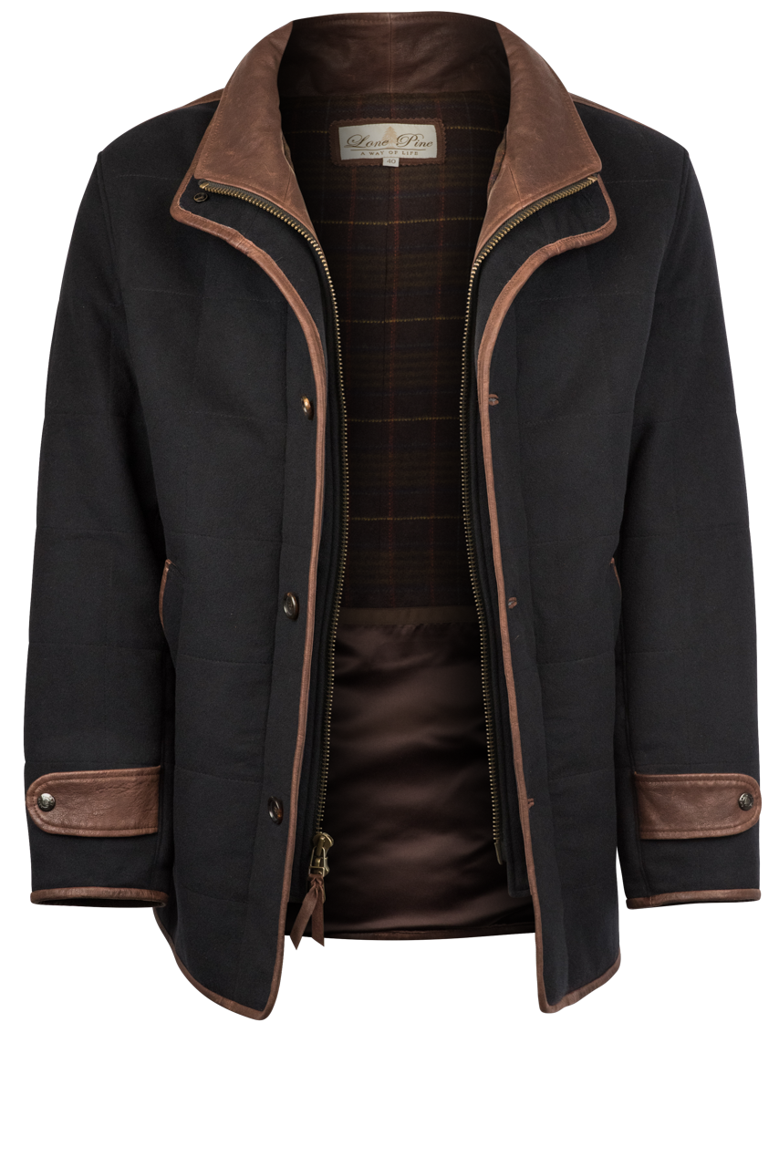 Lone Pine Geneva Cashmere Coat for Women - Navy Blue Winter Wool Blend Trench Coat - Perfect for Office, Travel & Formal Occasions