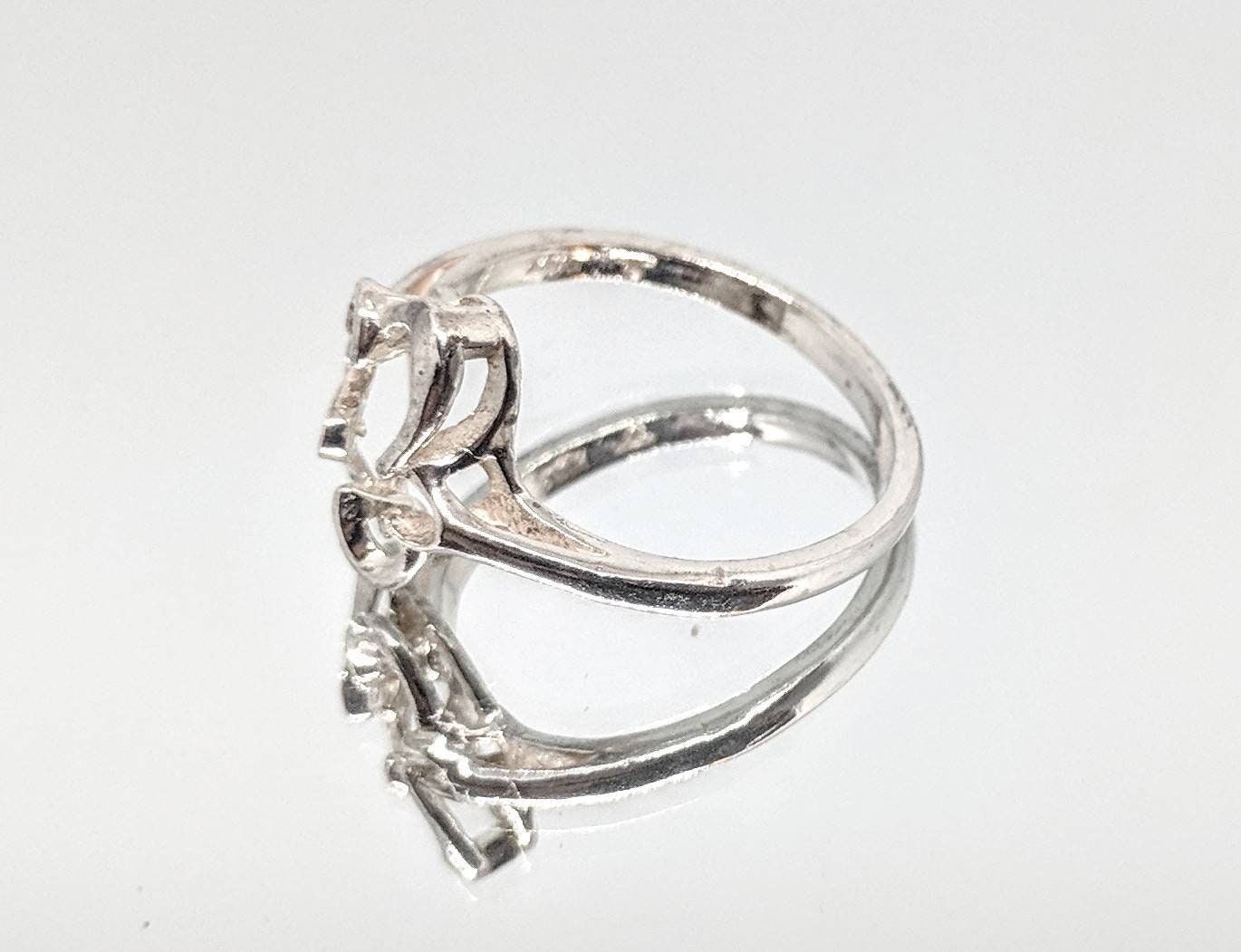 14K Solid Gold or Sterling Silver Heart Freeform Ring - Size 7 DIY Jewelry Setting, Fashion Statement Ring for Women - Perfect for Valentine's Day, Anniversary Gifts & Everyday Wear