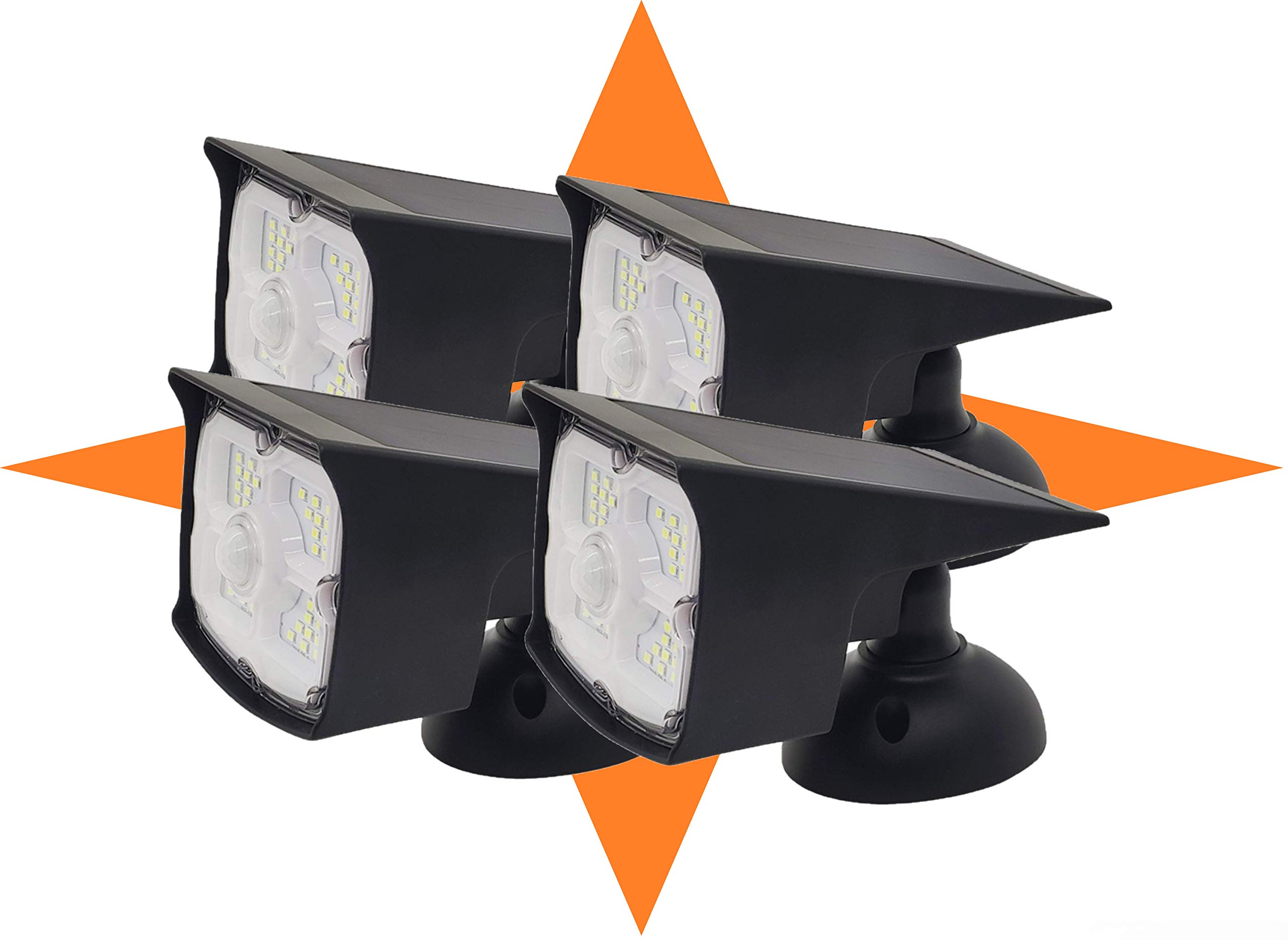 Guardian Tech Solar Motion Sensor Security Light [4-Pack] - 2020 Updated Wireless LED Spotlight for Outdoor Use | High-Powered Waterproof Floodlight with Mountable Design | Perfect for Driveway, Garden, Garage & Backyard Security Lighting