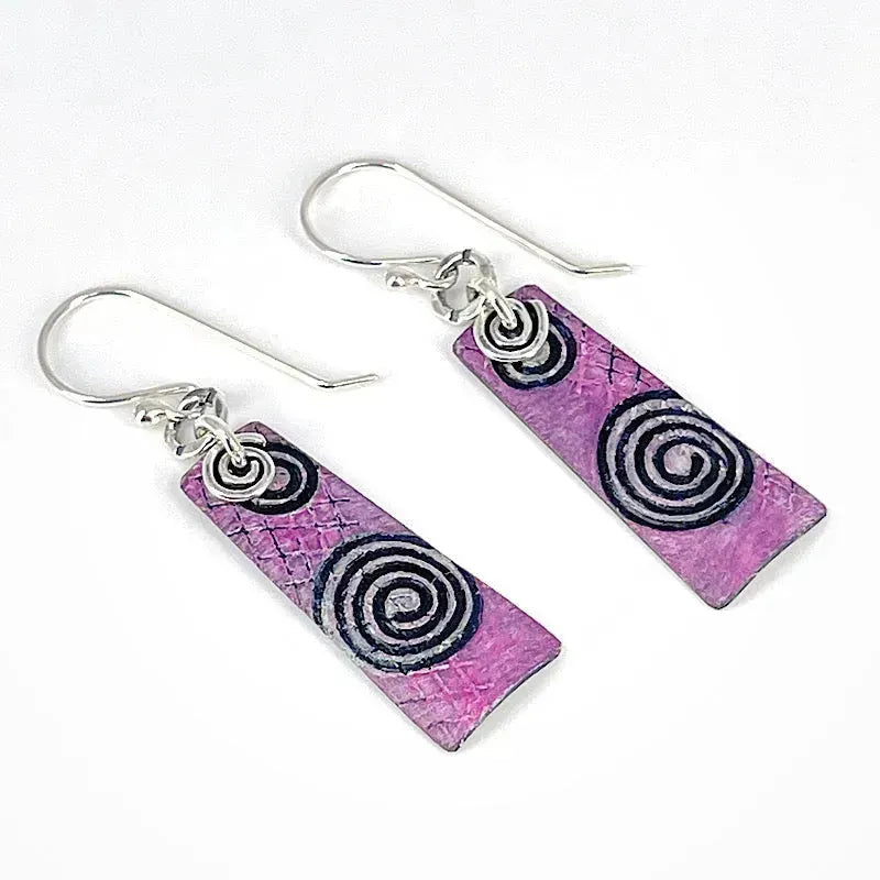 Pink Copper Earrings with Sterling Silver Accents - Elegant Dangle Earrings for Women, Perfect for Parties, Weddings & Everyday Wear