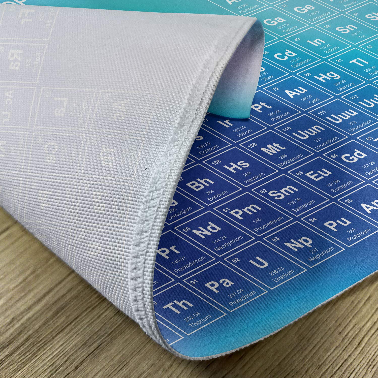Ambesonne Science Placemats Set of 4 - Chemistry Element Table Design, Modern Washable Fabric Dining Table Mats - Standard Size in Pale Blue Aqua Sky | Perfect for Science Lovers, Classroom Decor & Themed Dinner Parties