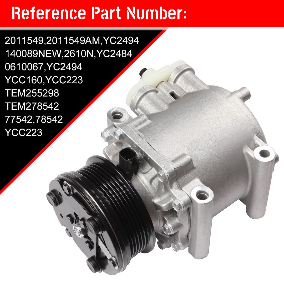 CCiyu AC Compressor Pump Compatible with Ford Explorer & Mercury Mountaineer - High Performance Auto AC Clutch Replacement - Perfect for Summer Cooling & HVAC System Repair