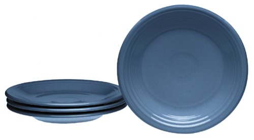 Fiesta 7-1/4-Inch Cobalt Blue Salad Plates, Set of 4 - Durable Ceramic Dinnerware for Everyday Use, Parties & Entertaining