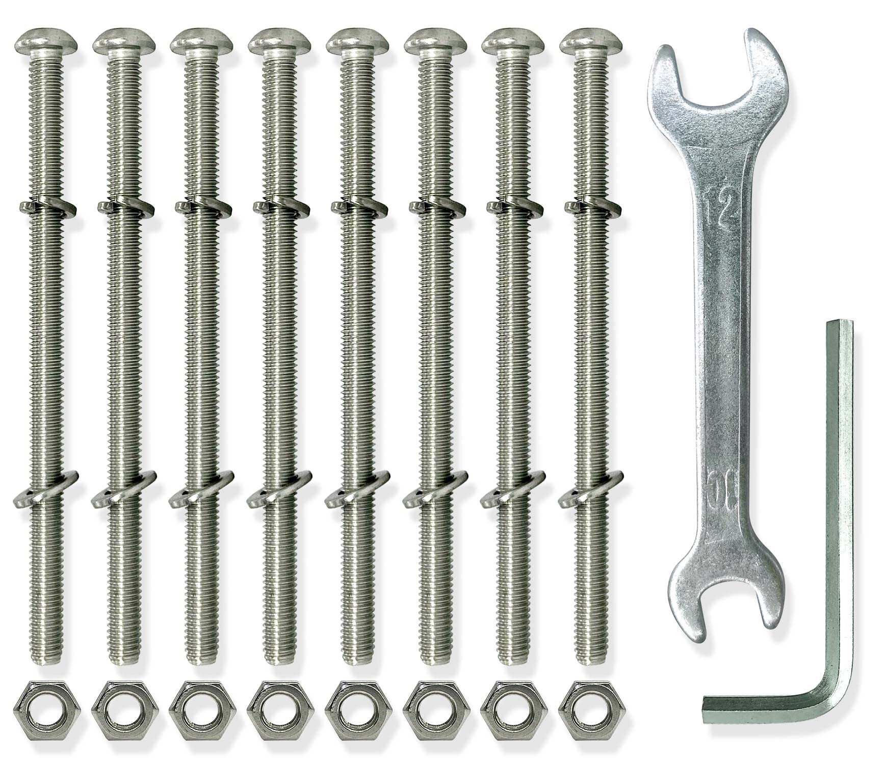 Fhome Universal Headboard & Footboard Hardware Kit - 304 Stainless Steel 4