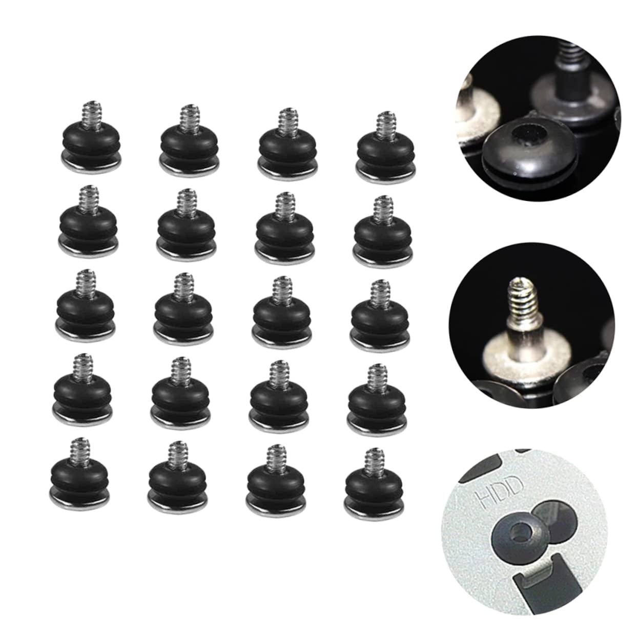 Homoyoyo 20pcs Hard Drive Screws - Replacement Screws for Motherboard, Computer Case & Laptop - Metal Rubber Mounting Kit - Perfect for PC Building, Repair and Upgrades