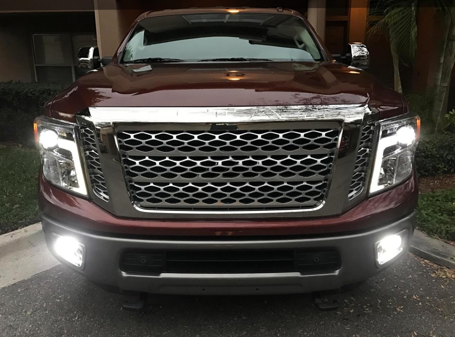 iJDMTOY Clear Lens Fog Lights Kit with Xenon White 15-SMD LED Bulbs - Compatible with 2017-2019 Nissan Titan & Titan XD | Includes Bezel Covers, On/Off Switch & Wiring Relay | Perfect for Night Driving & Off-Road Adventures