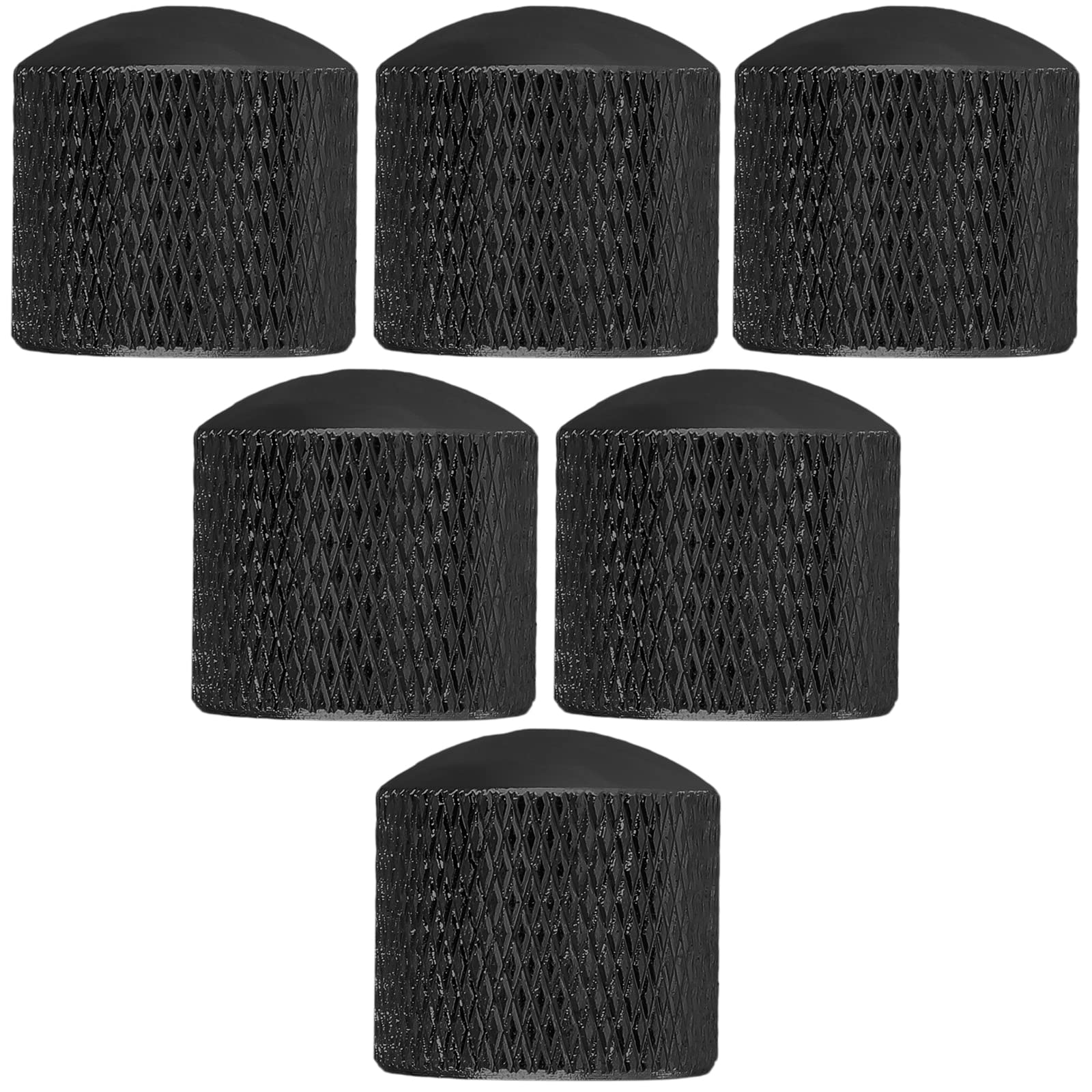 Biaungdo 6-Pack Electric Guitar Knobs - Black Metal Dome Volume & Tone Control Knobs for Telecaster, Electric & Bass Guitars - Perfect for DIY Guitar Upgrades & Customization