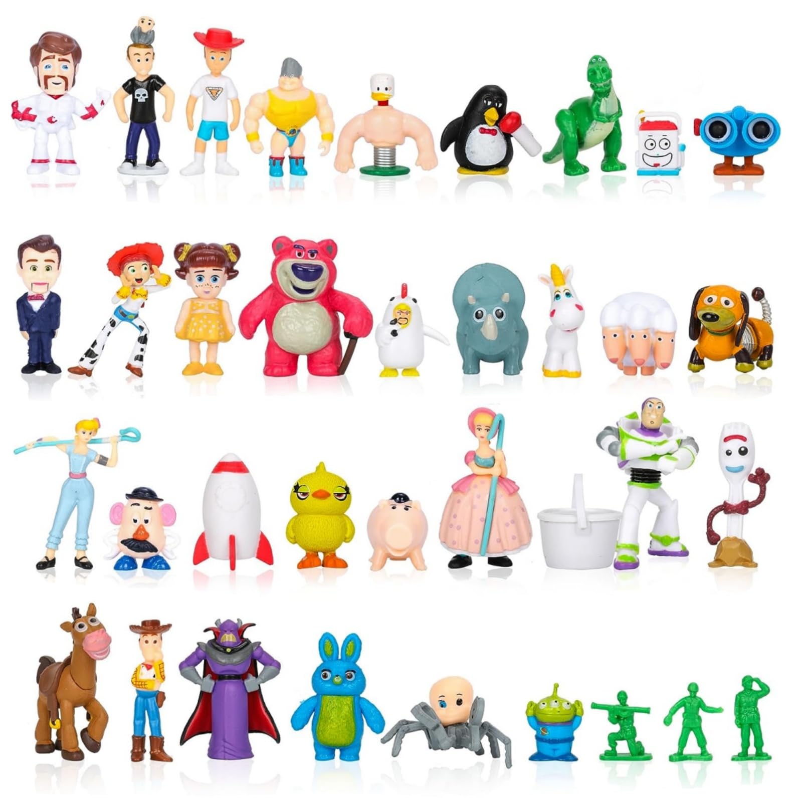 Woody, Buzz & Jessie Toy Story Action Figures Set - 1.2-2.8 Inch Tall Collectible Anime Figurines (36 Pack) - Perfect for Disney Pixar Fans, Birthday Gifts & Kids Playtime