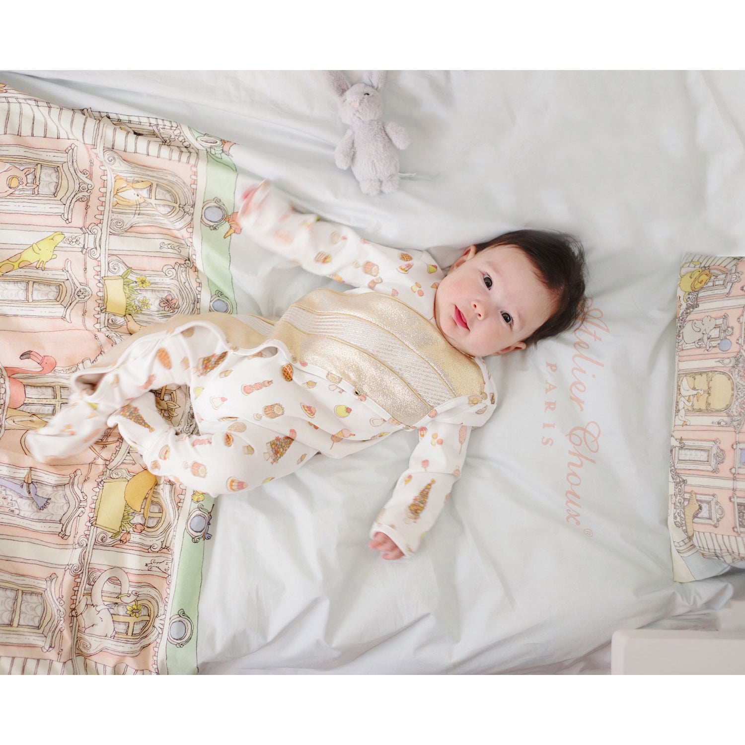 Atelier Choux Gold Playsuit Sweetie Pie - Premium Baby Romper for Girls | Perfect for Special Occasions, Photo Shoots & Everyday Wear