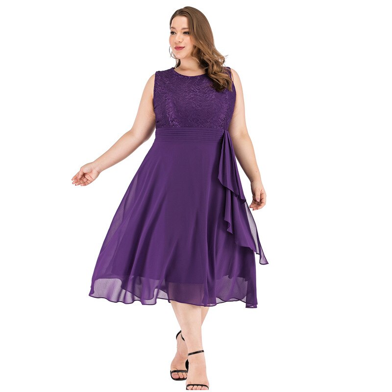 Vintage Retro Chiffon Party Dress for Women - Elegant Flowy Midi Dress for Cocktail Parties, Weddings & Special Occasions