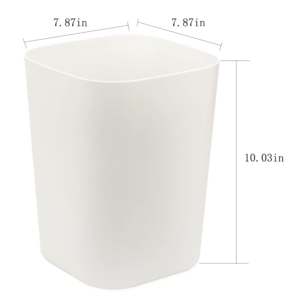 Besli 2 Gallon Small Trash Can - Mini Wastebasket for Bathroom, Bedroom, Kitchen & Office - Compact Garbage Bin with Lid (White, 2 Pack) - Perfect for Small Spaces & Home Organization