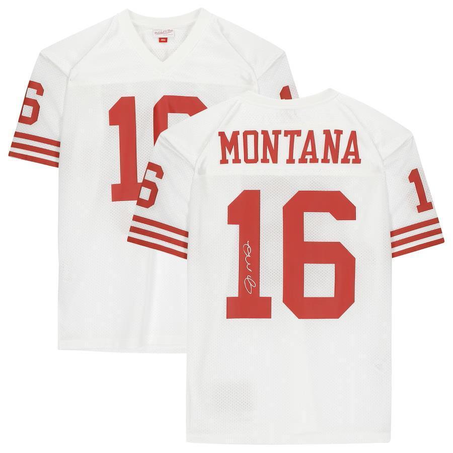 Joe Montana Autographed San Francisco 49ers White Mitchell & Ness Authentic NFL Jersey - Collectible Memorabilia for Football Fans & Sports Enthusiasts - Perfect for Display, Gifting, and Investment