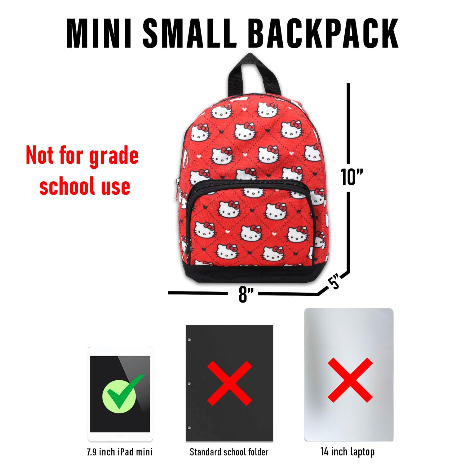 Hello Kitty Backpack for Girls & Toddlers - Cute Preschool Backpack with Mini Backpack & Stickers Set - Perfect for School, Daycare & Travel Accessories | Fast Forward New York