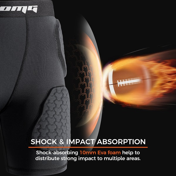 COOLOMG Youth Boys Football Girdle with Padded Shorts/Leggings - Integrated Hip, Tailbone & Thigh Pads for Football & Rugby (CF005) - Perfect for Training, Games & Youth Sports Protection