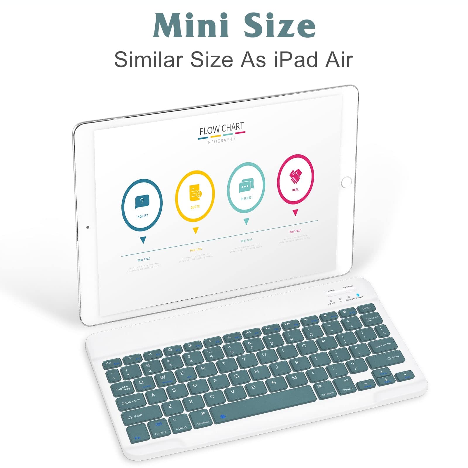 Rechargeable Bluetooth Keyboard and Mouse Combo - Ultra Slim Full-Size Wireless Keyboard with Ergonomic Mouse for Mac, iPad, PC, Laptop, Tablet (Pine Green & Black) - Perfect for Office, Home & Travel Use