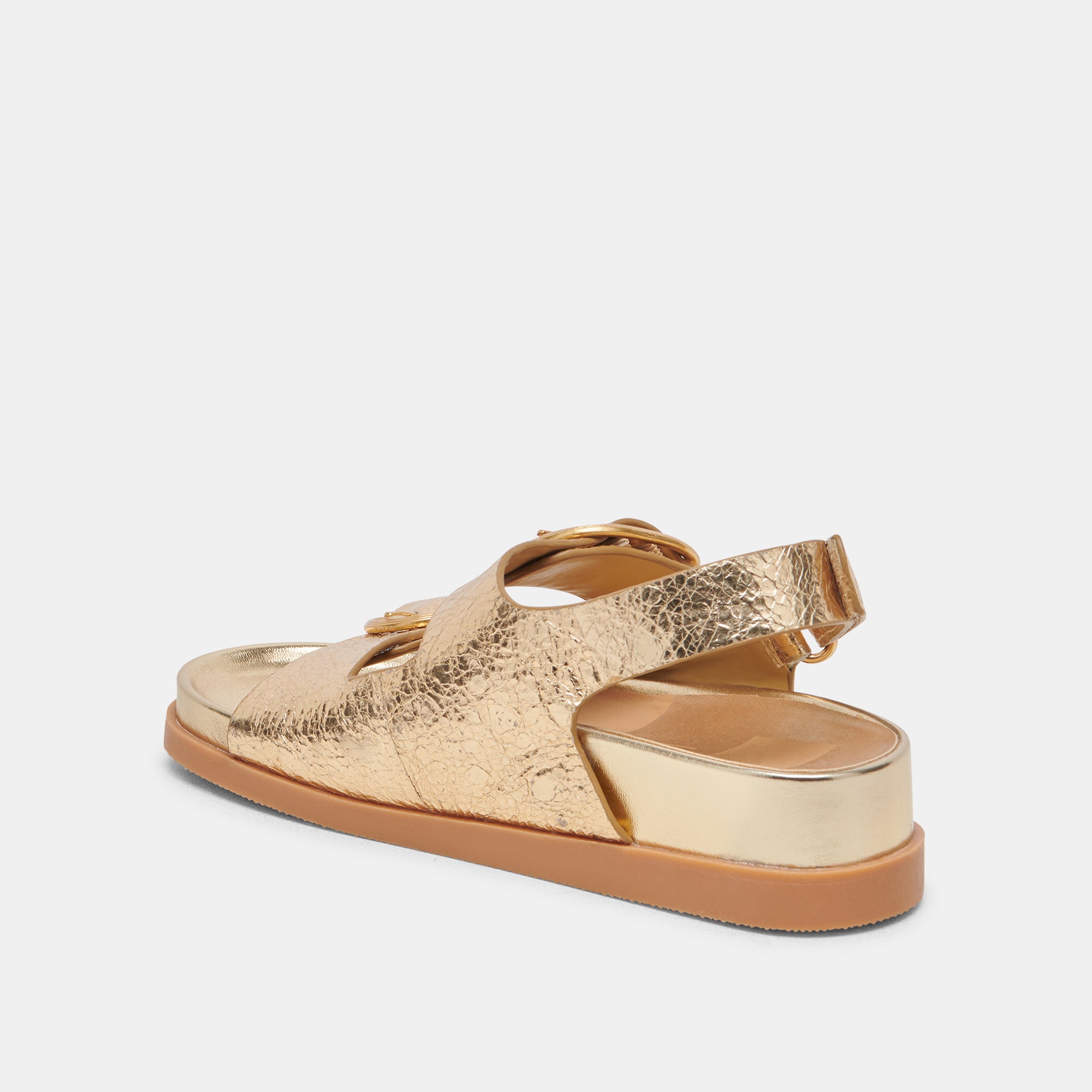 STARLA Distressed Leather Sandals for Women - Gold Gladiator Sandals with Comfortable Footbed | Perfect for Beach, Vacation, and Summer Outfits