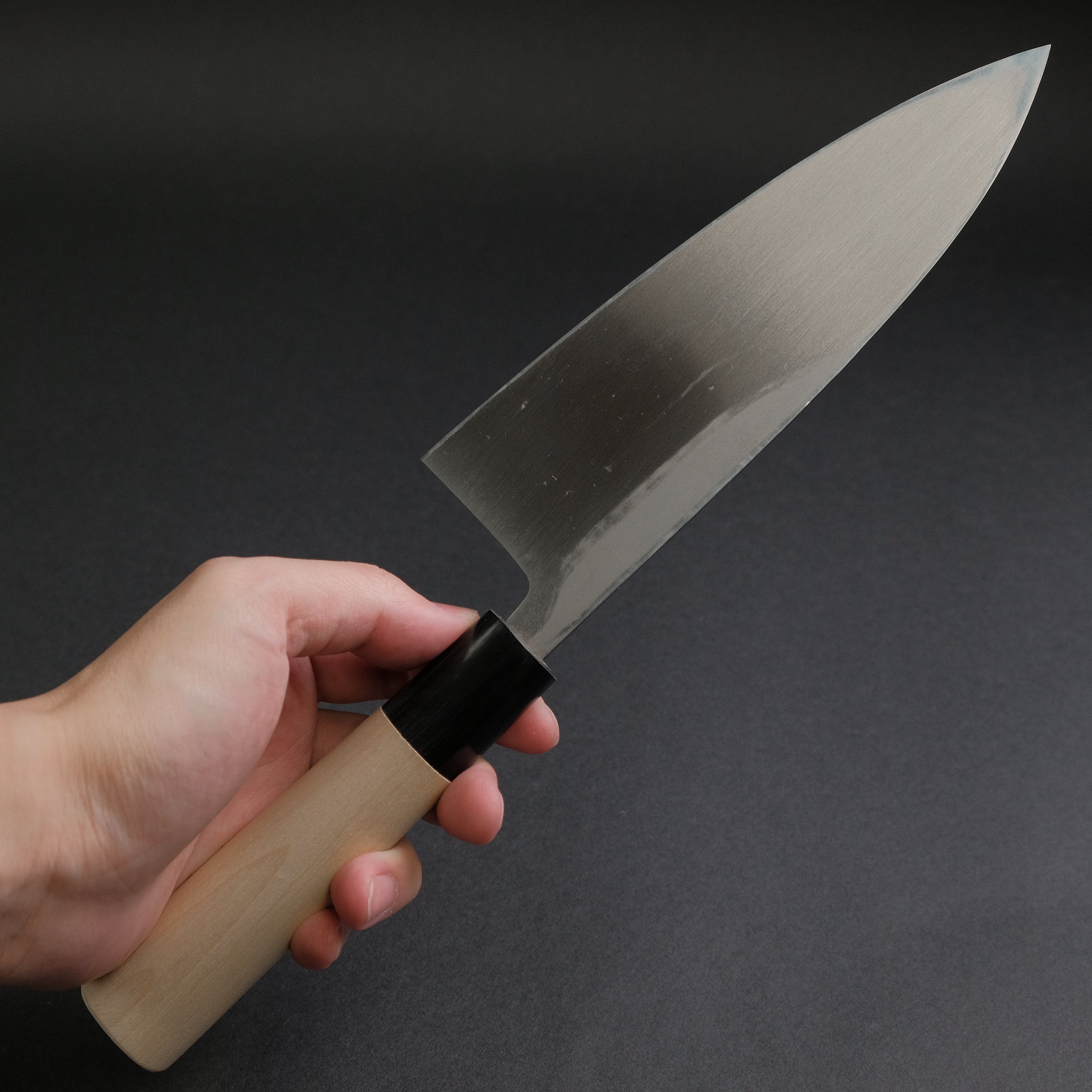 Hitohira White #2 Kurouchi Deba 165mm Japanese Chef Knife - High Carbon Steel Blade with Ho Wood Handle - Perfect for Sushi, Fish Filleting & Asian Cuisine