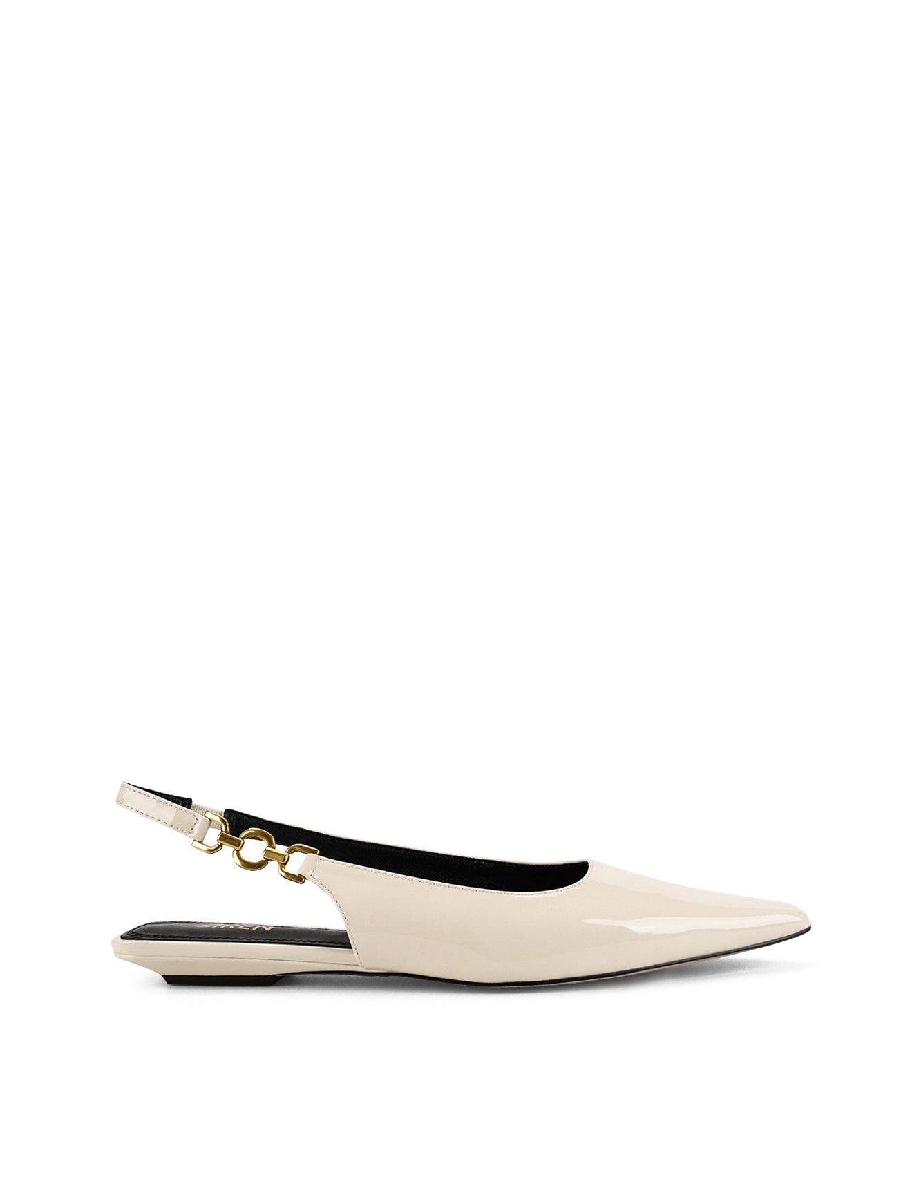 Alana Slingback Flats - Women's Comfortable Patent Leather Ballet Shoes in Chalk White | Perfect for Work, Weddings & Casual Outfits
