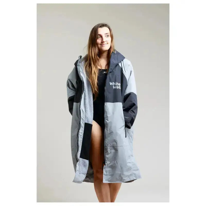 Premium Unisex Hard Shell Swimming Robe for Adults - Steel Grey | Quick-Dry Waterproof Beach Cover-Up for Pool, Surfing & Outdoor Activities