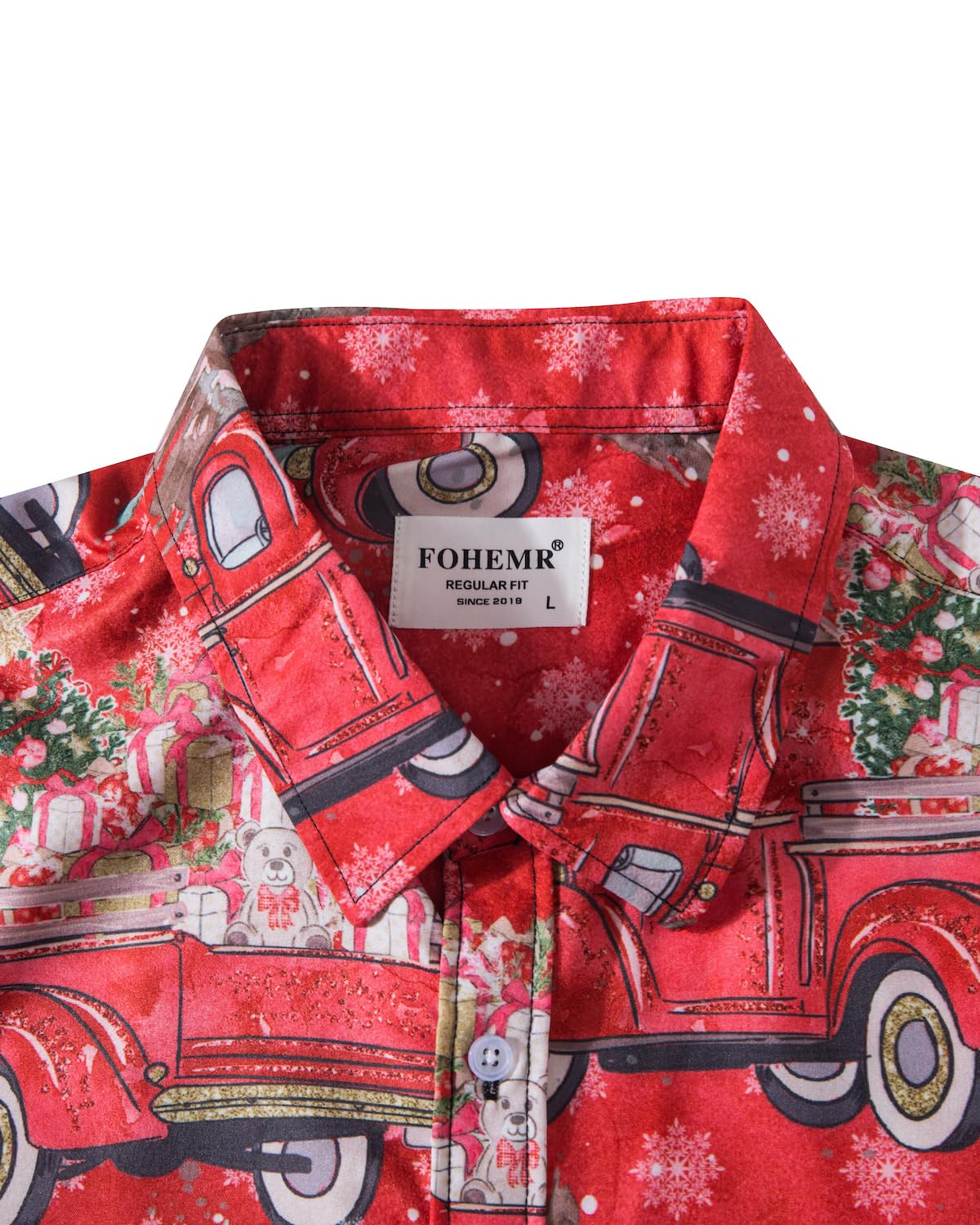 Funny Ugly Christmas Shirt for Men - Santa Claus Holiday Hawaiian Short Sleeve Button Down Dress Shirt | Perfect for Office Parties, Family Gatherings & Festive Celebrations