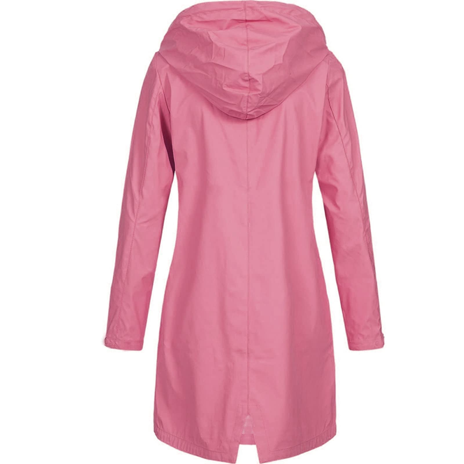 UODSVP Women's Waterproof Raincoat - Plus Size Long Hooded Windproof Jacket for Outdoor Activities | Perfect for Hiking, Commuting & Rainy Day Protection