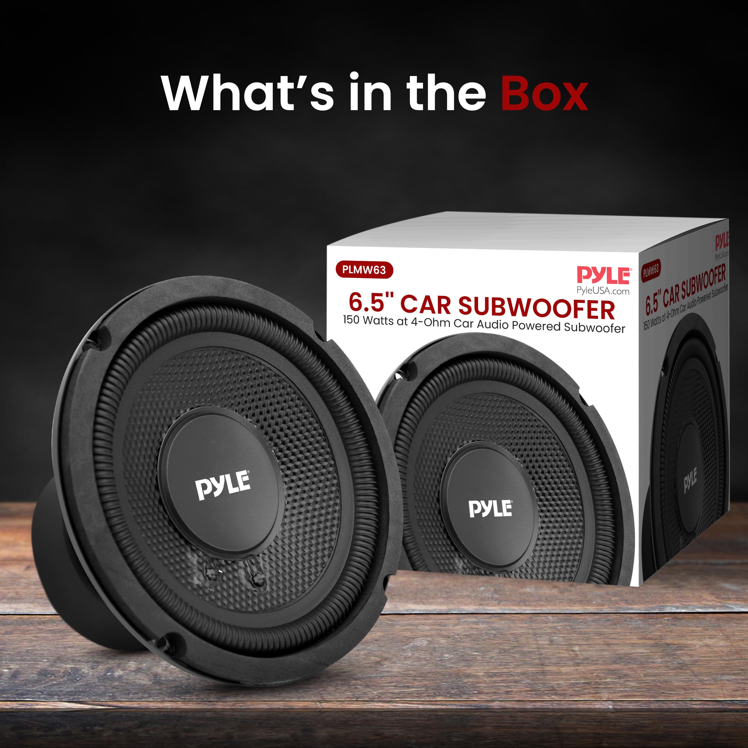 Pyle PLMW63 6.5 Inch 150W 4-Ohm Single Voice Coil Car Subwoofer with Injection Cone & Rubber Edge - Premium Bass for Car Audio Systems, Perfect for Trucks, SUVs and Custom Car Stereo Upgrades