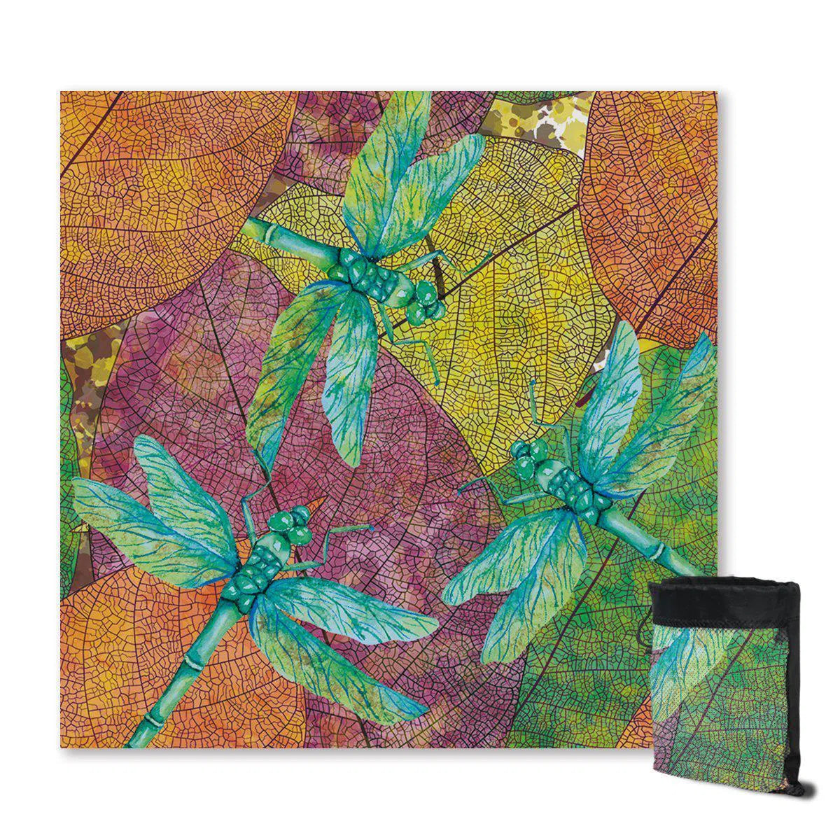 Premium Sand-Free Quick Dry Beach Towel - Super Absorbent & Lightweight for Pool, Travel & Outdoor Activities | Dragonflies Design