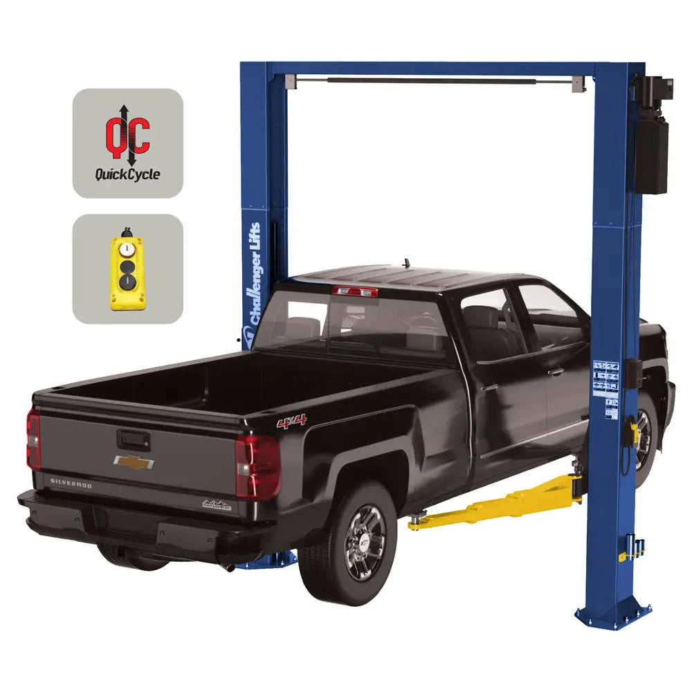 Challenger Quick Cycle 12K 2 Post Car Lift with Dual Pendant (12,000 lbs Capacity) - Heavy Duty Auto Repair Shop Equipment for Vehicle Maintenance & Tire Service