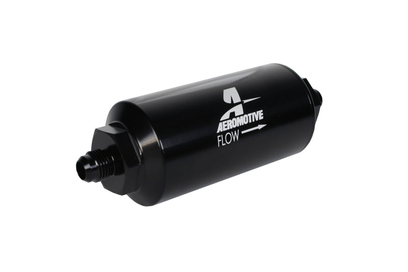 Aeromotive In-Line Fuel Filter (AN 06 Male) 100 Micron Stainless Steel Element - High Performance Fuel Filtration for Racing, Marine & Automotive Applications