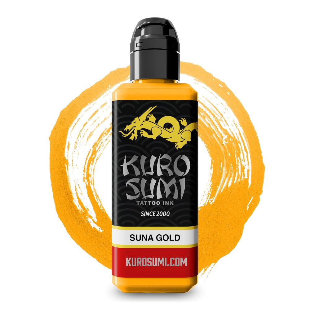 Kuro Sumi Suna Gold Tattoo Ink - Professional Black & Gold Tattoo Ink Set for Artists - Perfect for Sleeves, Tribal & Japanese Style Tattoos