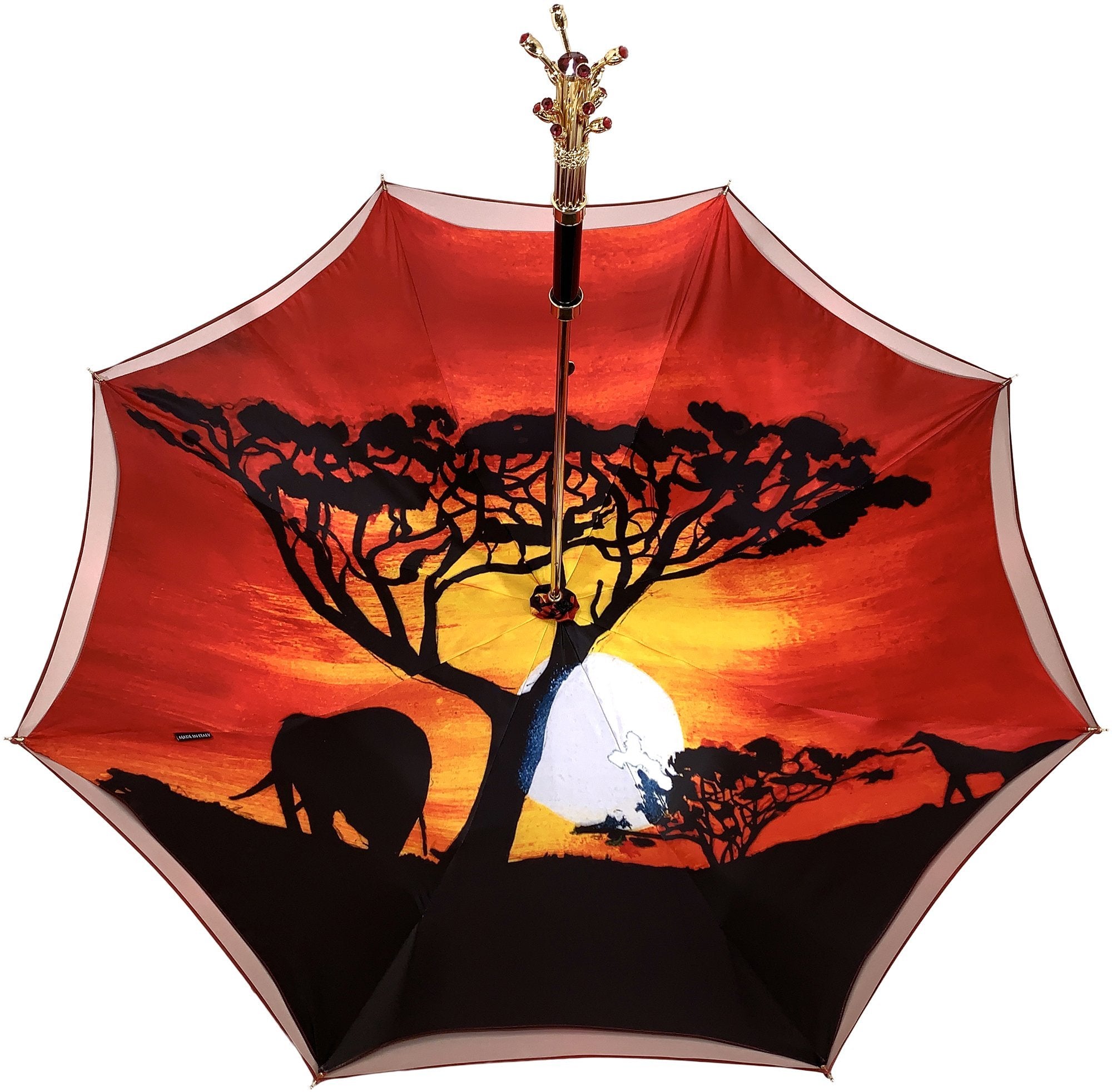 Handmade Double Cloth Umbrella with Exclusive Savannah Design - Perfect for Rainy Days, Beach Outings & Outdoor Events