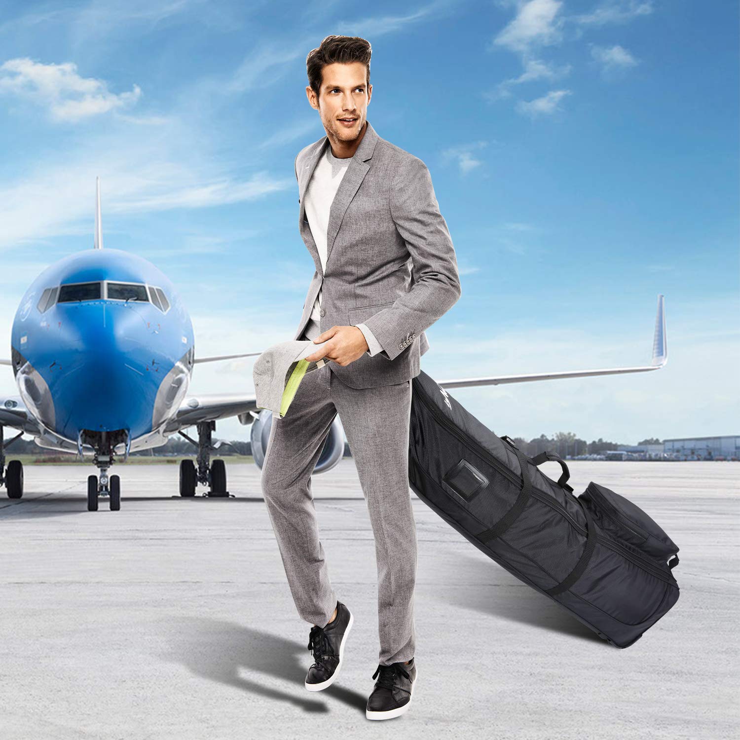 Premium Foldable Golf Travel Bag with Wheels - Lightweight Airline Approved Golf Club Case for Easy Transport - Perfect for Air Travel, Golf Vacations & Tournaments