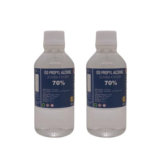 CERO ® 70% Isopropyl Alcohol (IPA) - 2 Pack (250ml Each) for Electronics Cleaning, Makeup Tools, CPU/GPU Maintenance, Screen Cleaning & Cosmetic Repair | CAS 67-63-0 | (CH3)2-CH-OH | Perfect for Home, Office & Workshop Use