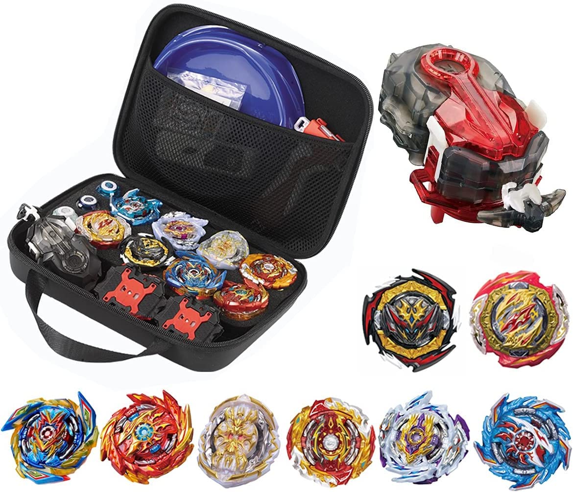 Beyblade Burst Metal Fusion Battle Top Set - 8 Gyro Attack Tops, 3 Two-Way Launchers & Arena for Epic Battles | Perfect Birthday Gift for Boys & Kids Ages 6-8+ | Includes Storage Box & 2 Handles | Great for Competitive Play & Indoor Games