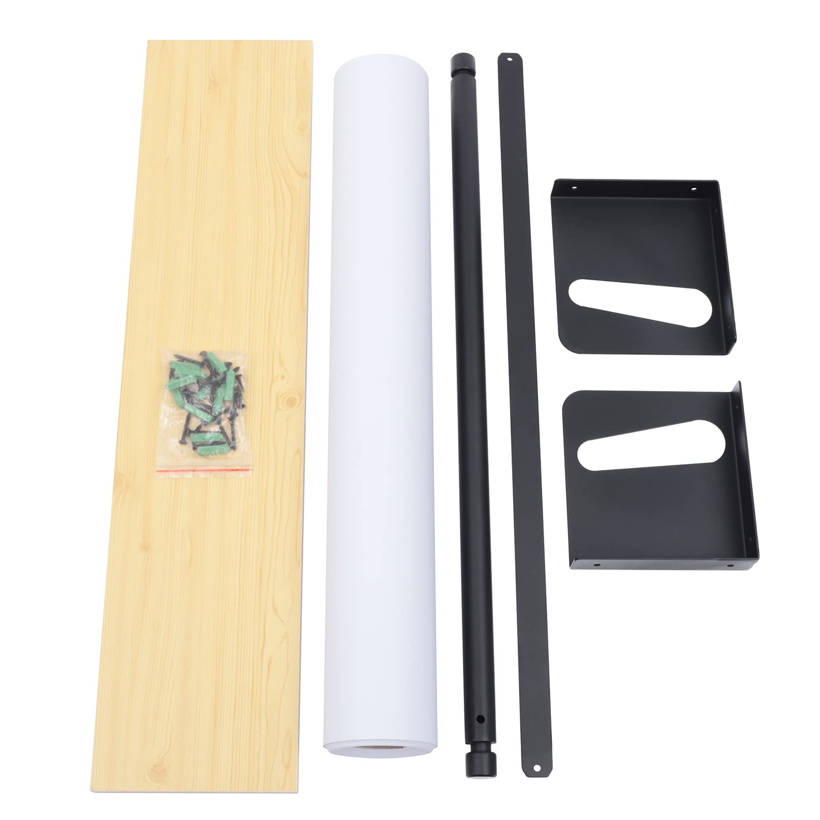 24in Wall Mounted Kraft Paper Dispenser & Cutter with Top Shelf - Hanging Paper Roll Holder for To-Do Lists, Daily Specials, Menus - Perfect for Restaurants, Cafes, Offices, and Home Organization