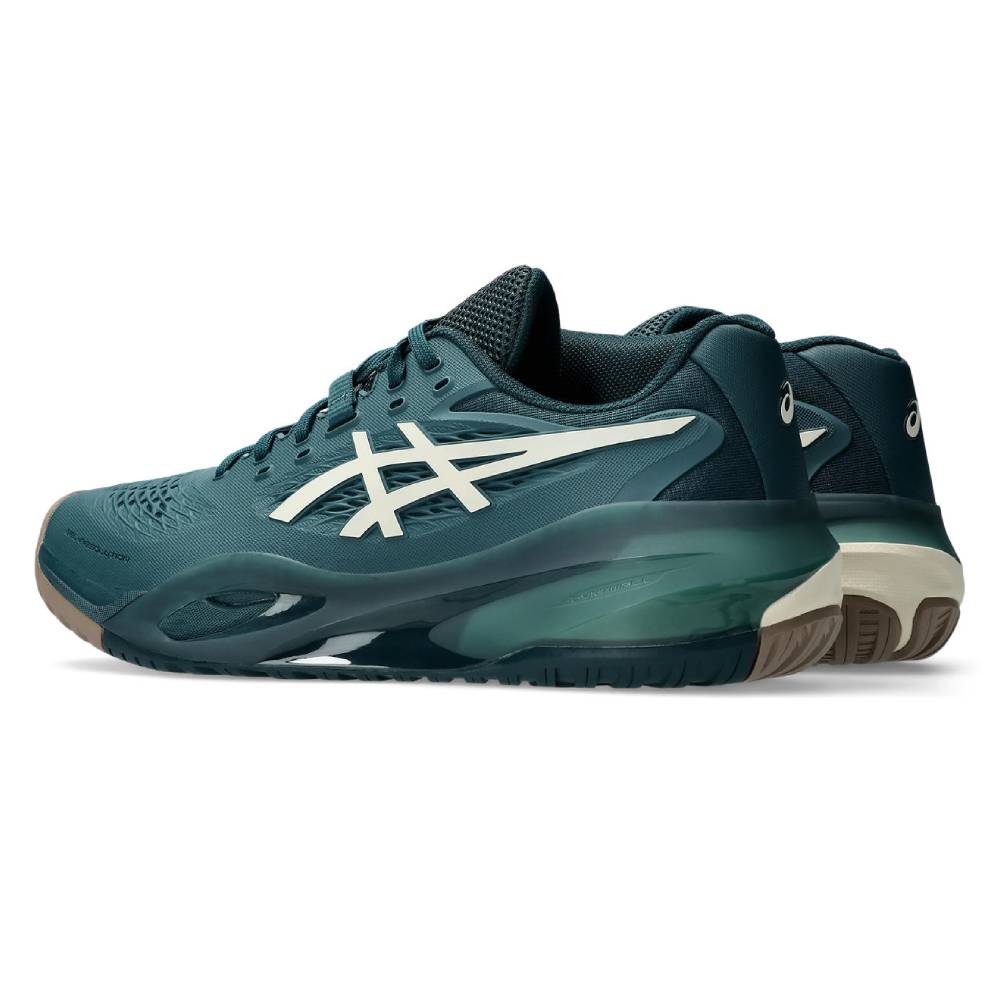 ASICS Gel Resolution X Men's Tennis Shoes - Lightweight Performance Court Shoes for Hard Courts (Saxon Green/Birch) | Ideal for Competitive Tennis Matches & Training Sessions