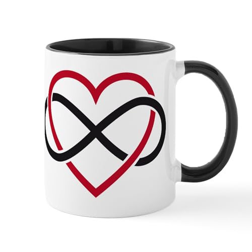 White/Black Inside - Infinity Heart, Never Ending Love Mug